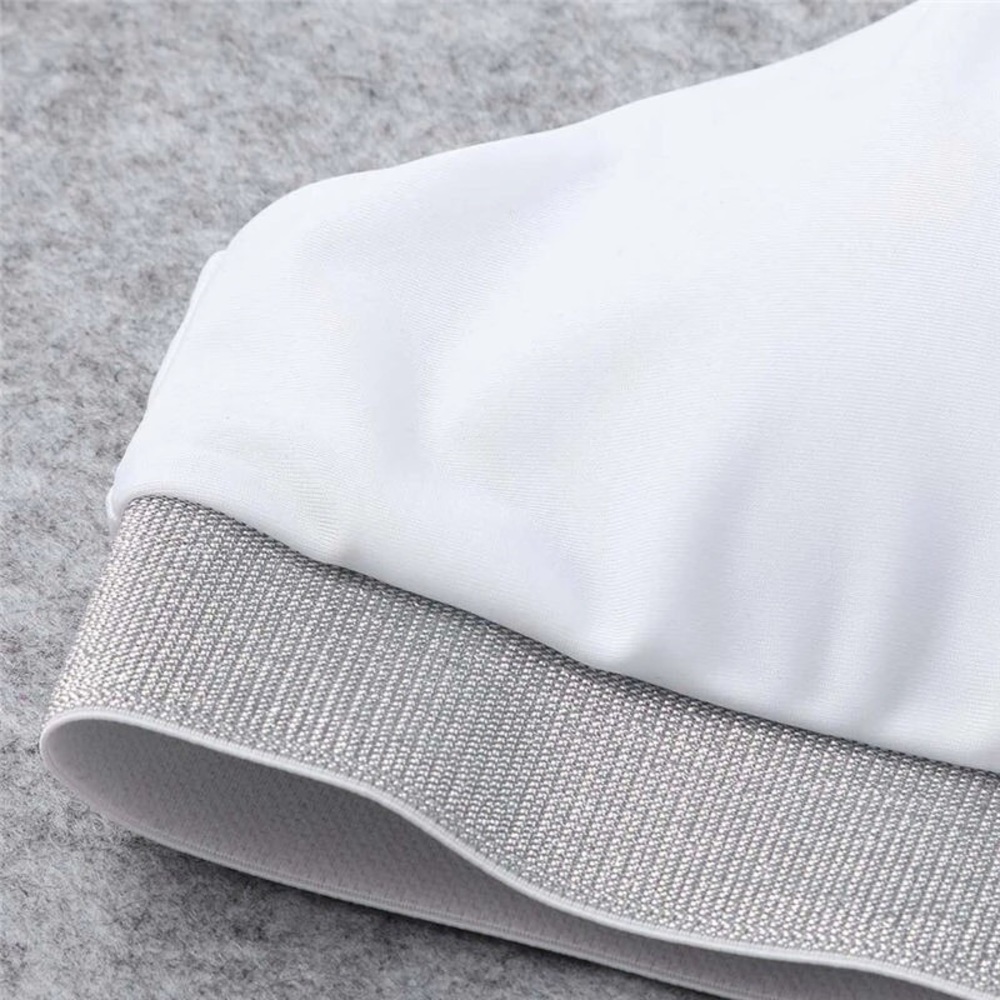 ❗️LAST ONE❗️Silver Metallic High Waist Bikini SetC - Picture 3 of 7